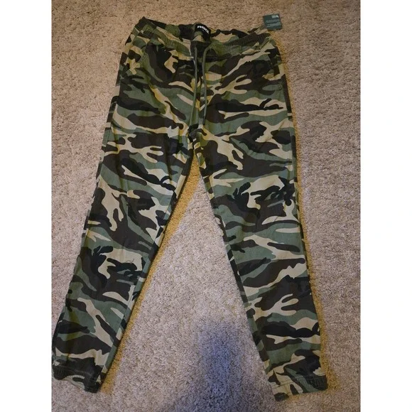 RSQ Men Camouflage Twill Jogger Pants Size M Elastic Waist Drawstring - Picture 3 of 4
